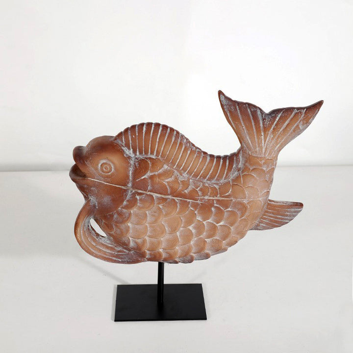 Verspielt Fisch Dekorative Skulptur