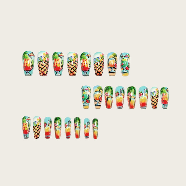 Kunstnägel mit Fruchtigem Cocktail-Design Karnz