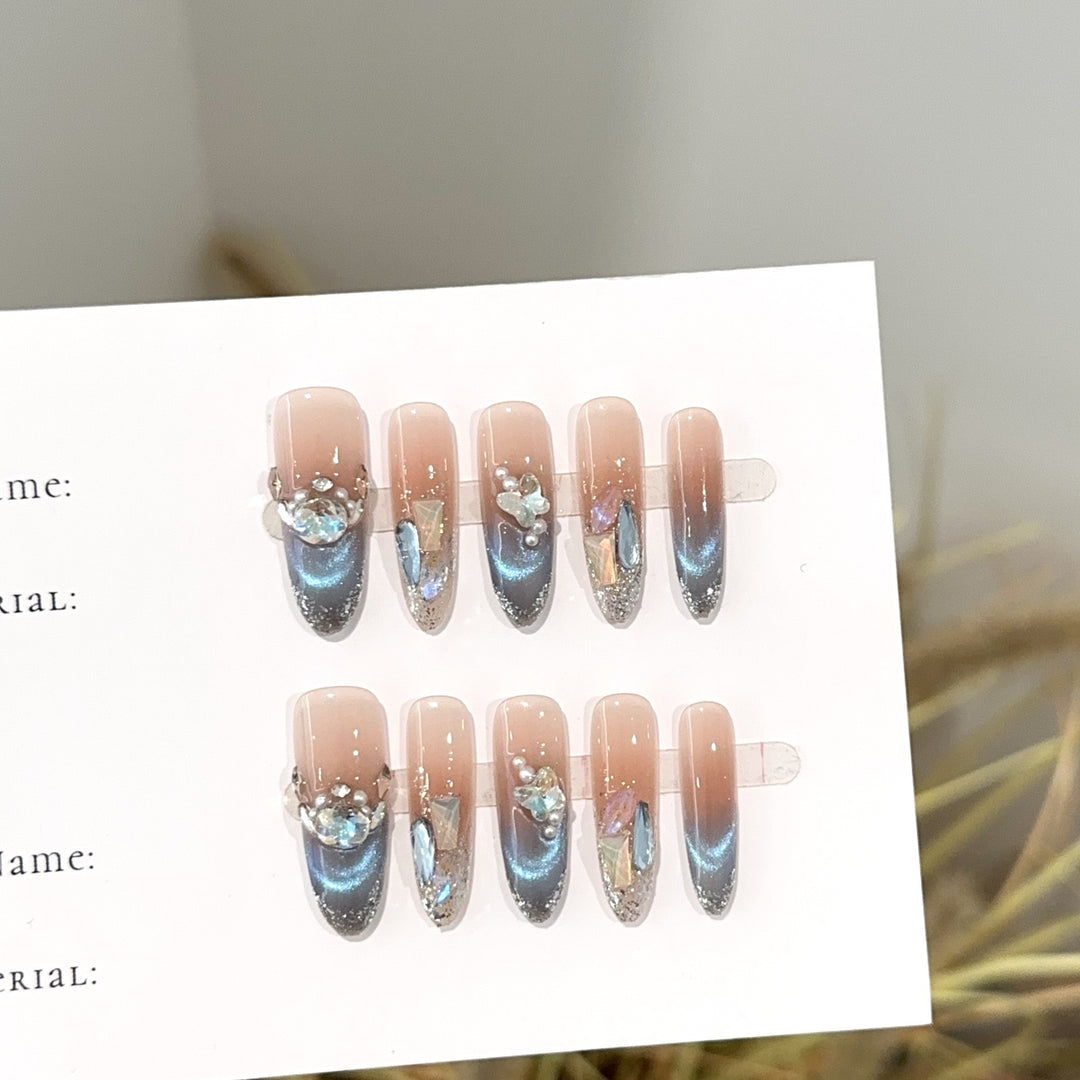 Elegante Ombre Glitter Press-On Nägel