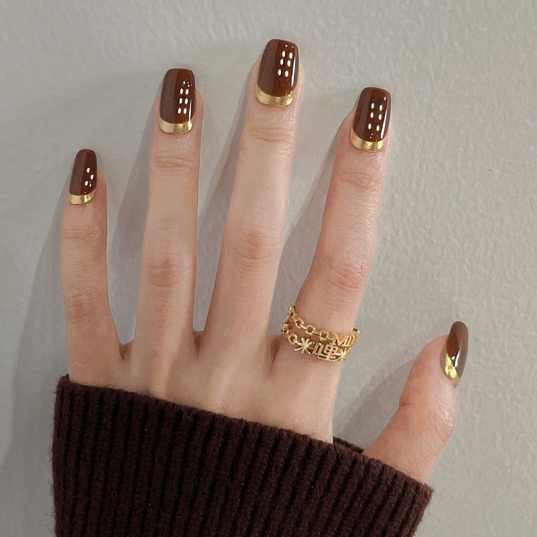 Luxuriöses Glänzendes Press-On Nagelkunst Set