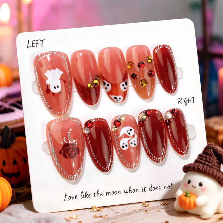 Künstlerisches Halloween-Themen Press-On Nagelset 1790738645
