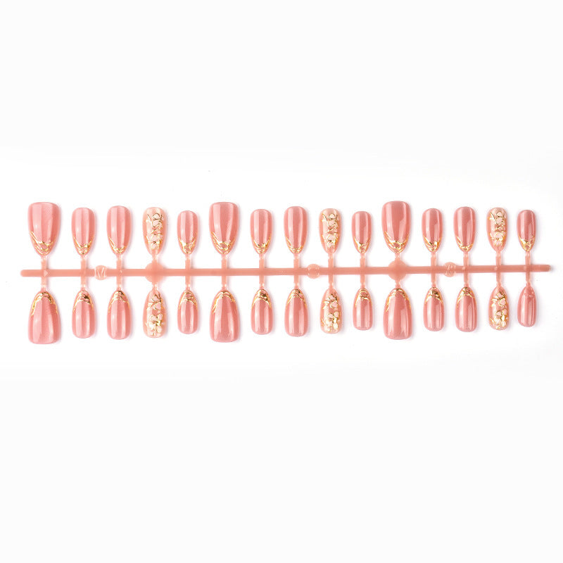 Elegantes blumeninspiriertes Press-On Nagelkunstset Karnz