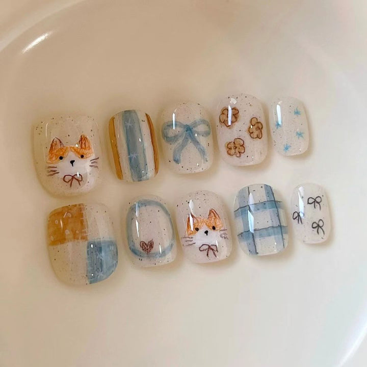 Künstlerisches katzeninspiriertes Nagelkunstset Karnz