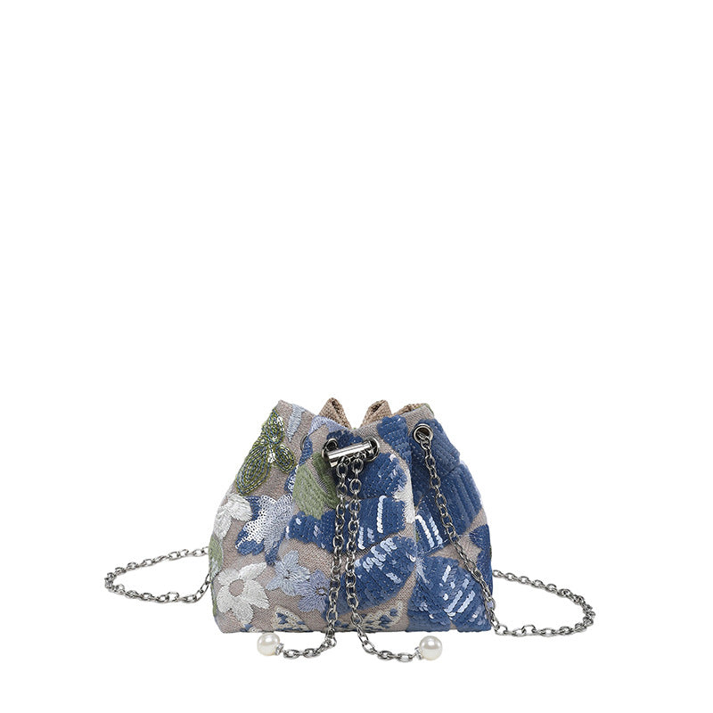 WoStylish Pailletten Zugverschluss Clutch Tasche Karnz