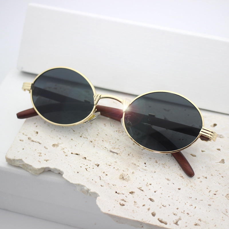 Elegante Runde Sonnenbrille mit Hochwertigem Metallrahmen Karnz