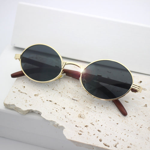 Elegante Runde Sonnenbrille mit Hochwertigem Metallrahmen Karnz