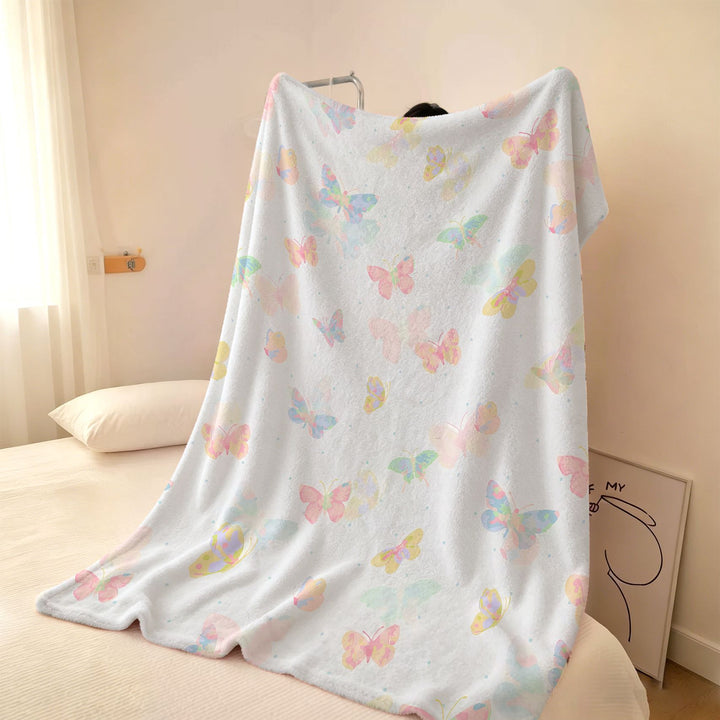 Gemütliche Schmetterlingsdruck Fleece-Wurfdecke
