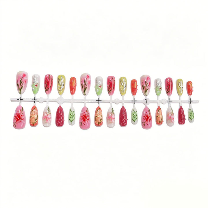 Künstlerisches Floral Design Nagelset Karnz