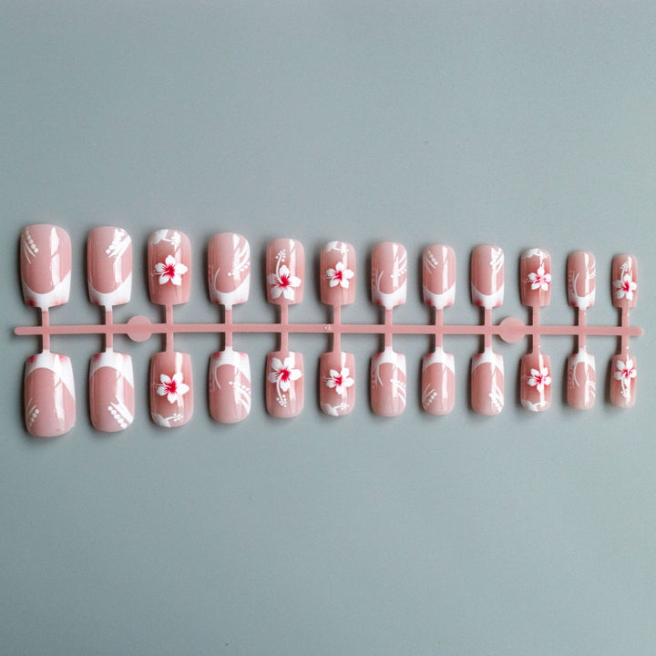 Floral Französische Spitze Nagelkunst Set