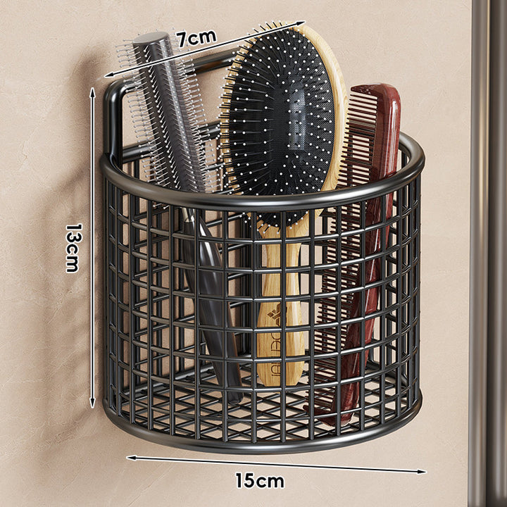 Wandmontierter Triple-Mesh Badezimmerorganizer Korb für Bürsten, Kämme und Schwämme