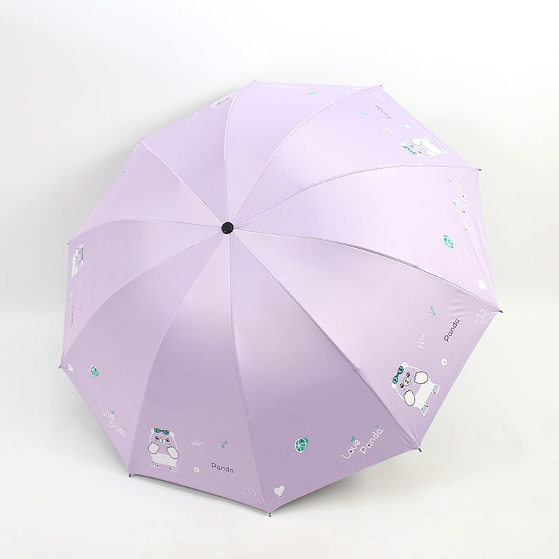 Damen Faltbarer Regenschirm mit niedlichem Panda-Motiv Karnz