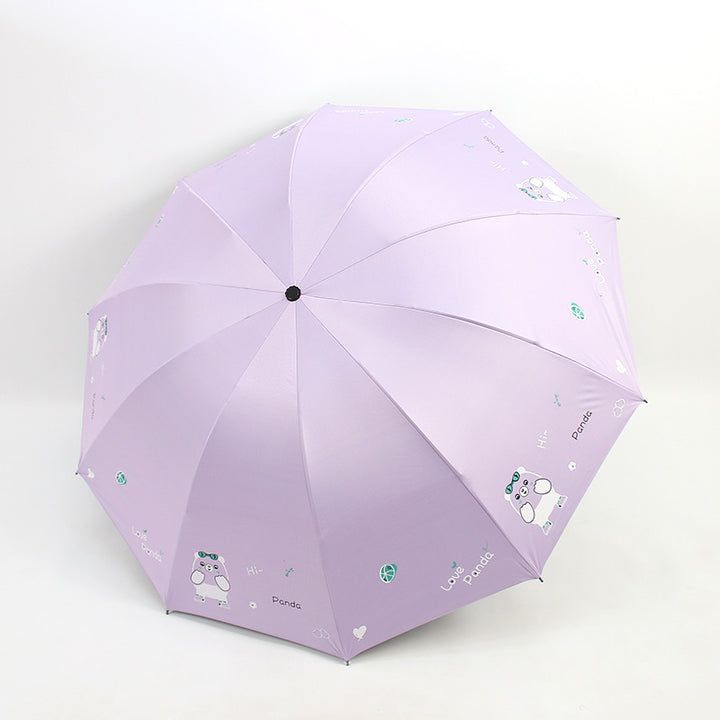 Damen Faltbarer Regenschirm mit niedlichem Panda-Motiv Karnz