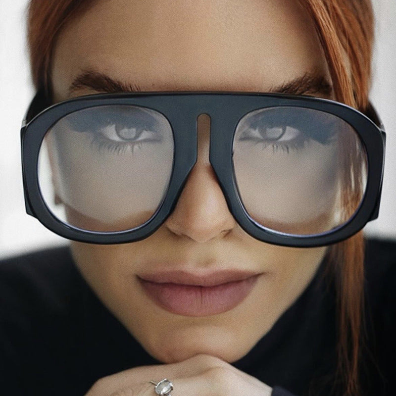 Damen oversized Sonnenbrille mit breitem Rahmen und hoher UV-Schutz Karnz