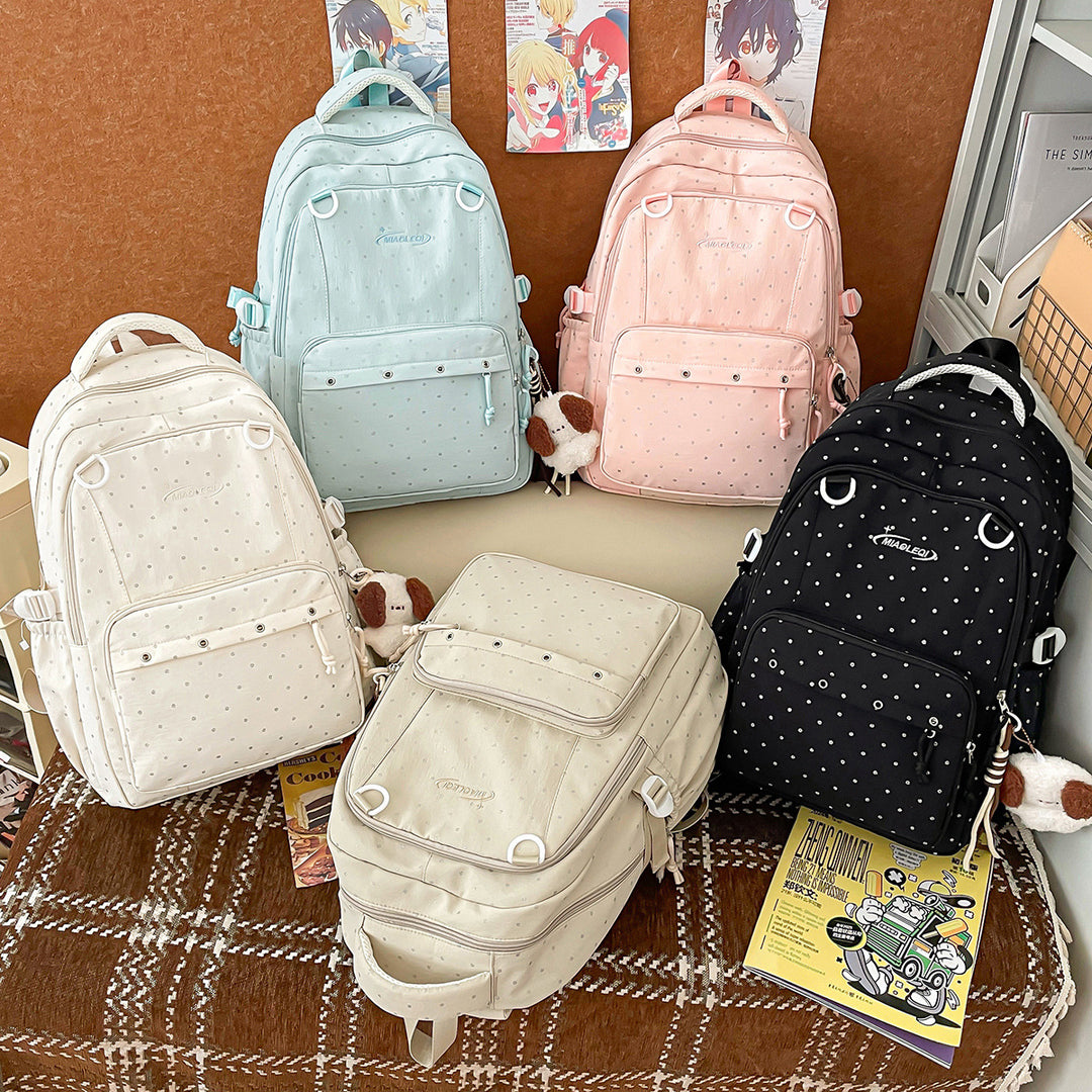 Stylischer Mehrfach-Taschen Rucksack mit niedlichen Accessoires Karnz
