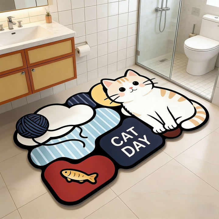 Cartoon-Katzen-Themen-Toiletten-Badezimmermatte