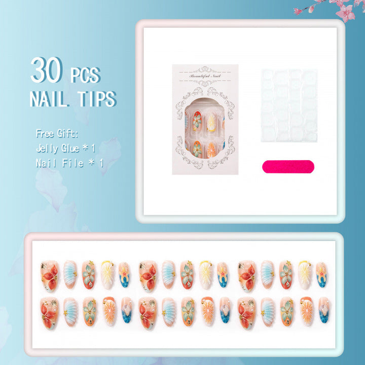 Dekorative 3D Blumen Press-On Nagelkunst