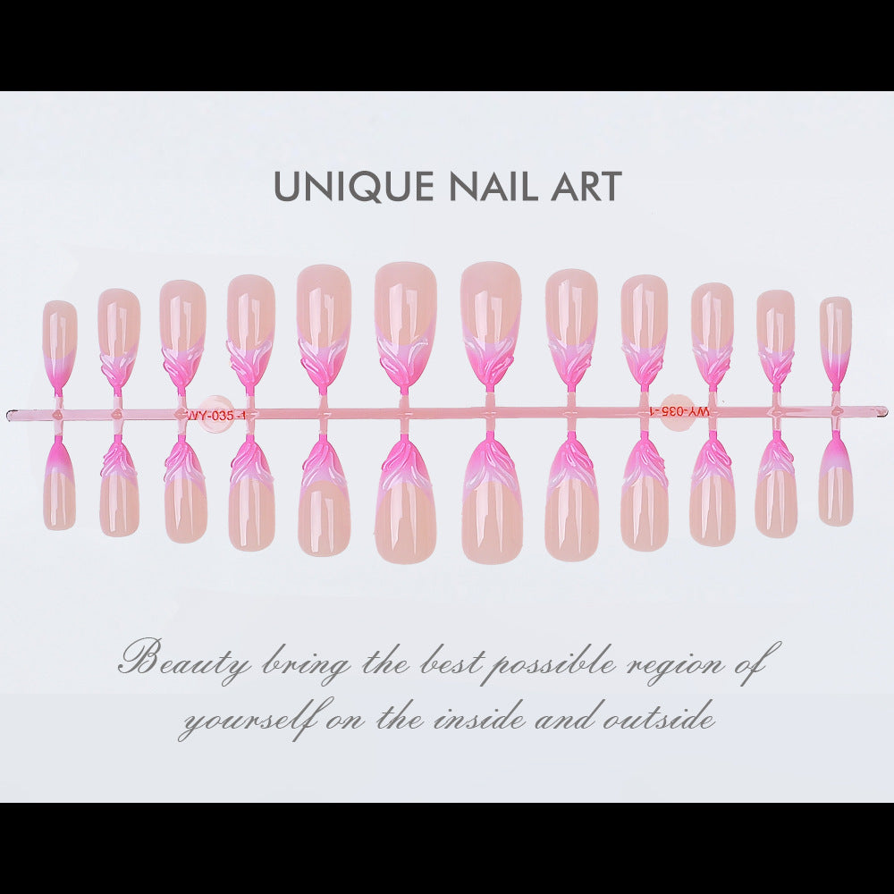 Elegante Künstlerische Florale Press-On Nagel Set Karnz