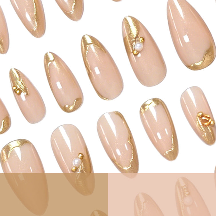 Elegante gold-dekorierte Acryl-Nagelkunst-Verzierungen Karnz