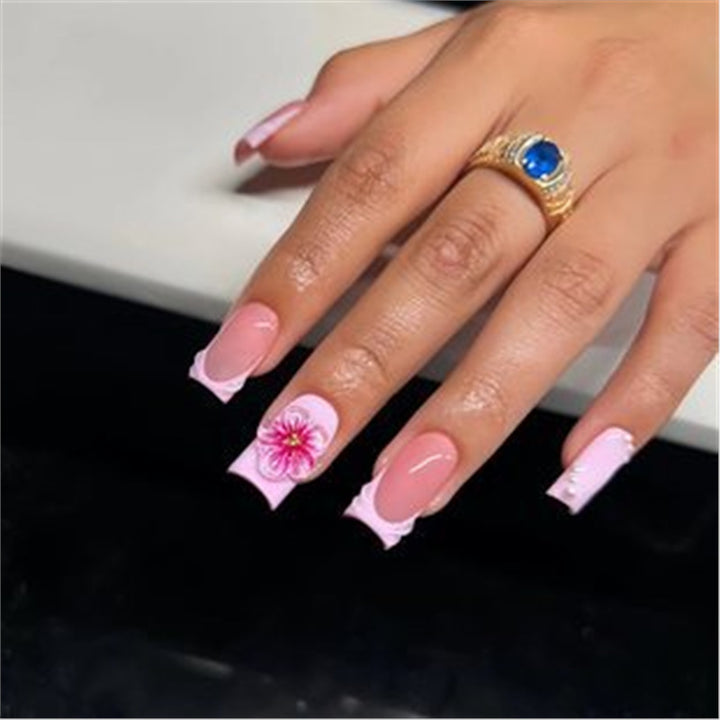 Künstlerisches Press-On-Nagelset mit Premium-Verzierungen Karnz