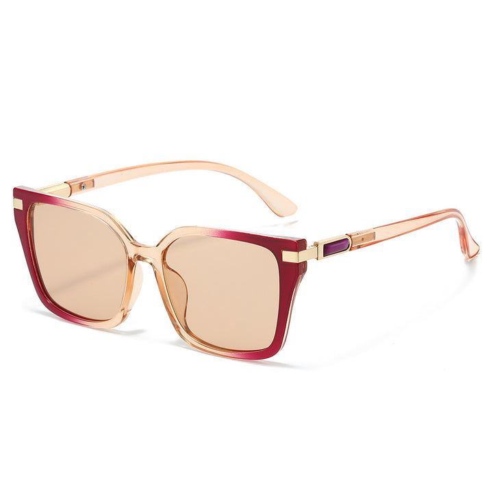 Oversized Quadratische Rahmen Sonnenbrillen mit goldenen Akzenten Karnz