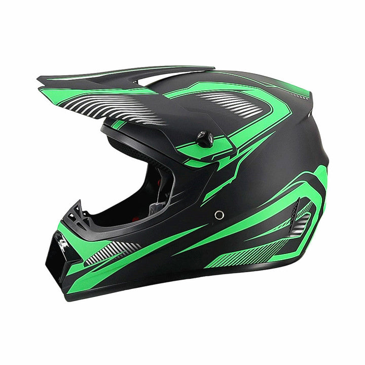Vollgesicht-Motocross-Helm mit verlängertem Visier und verstärktem Kinnschutz Karnz