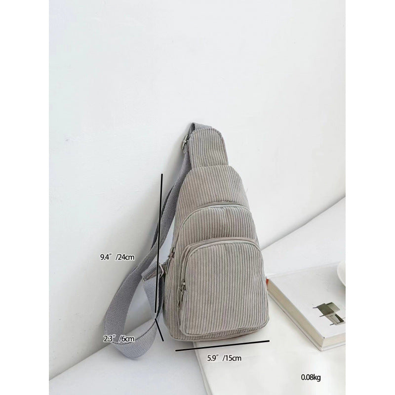 WoMulti-Fächige Corduroy Sling Bag Karnz