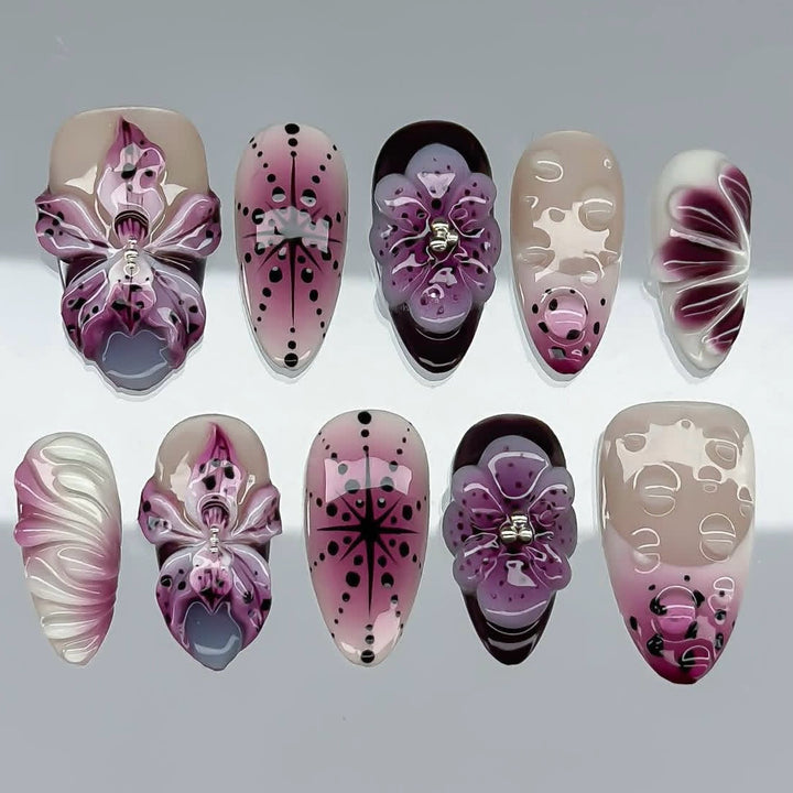 Künstlerisches Floral Nageldekorationsset