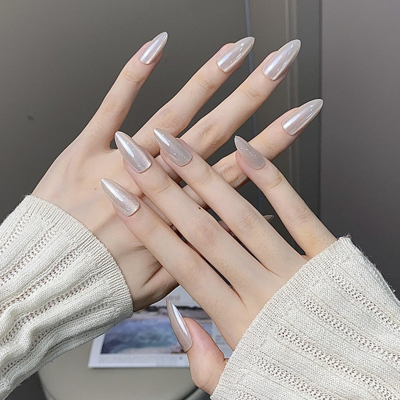 Elegante Glänzende Stiletto Press-On Nägel Karnz