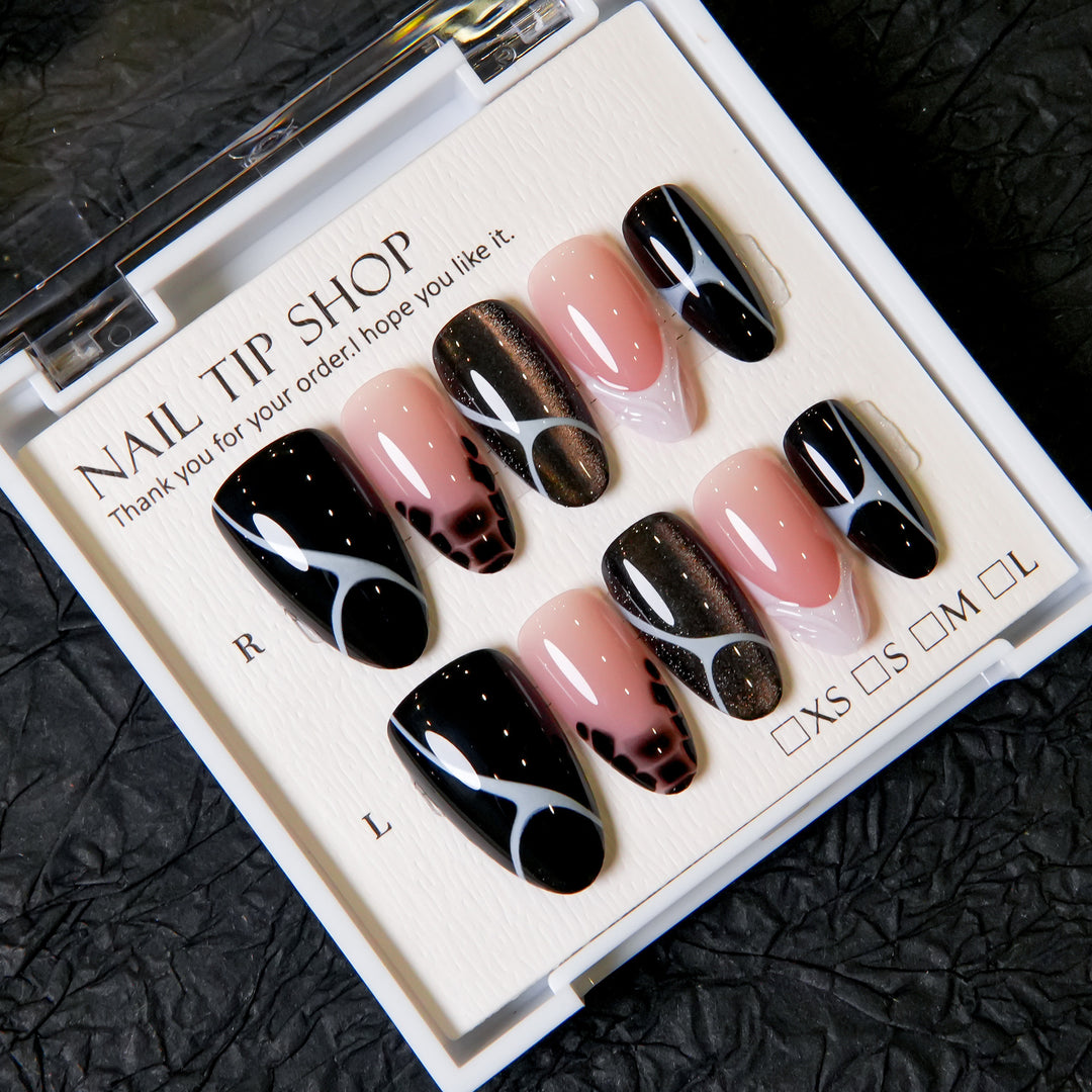 Künstlerische Stiletto Druck-on Nagelkunst