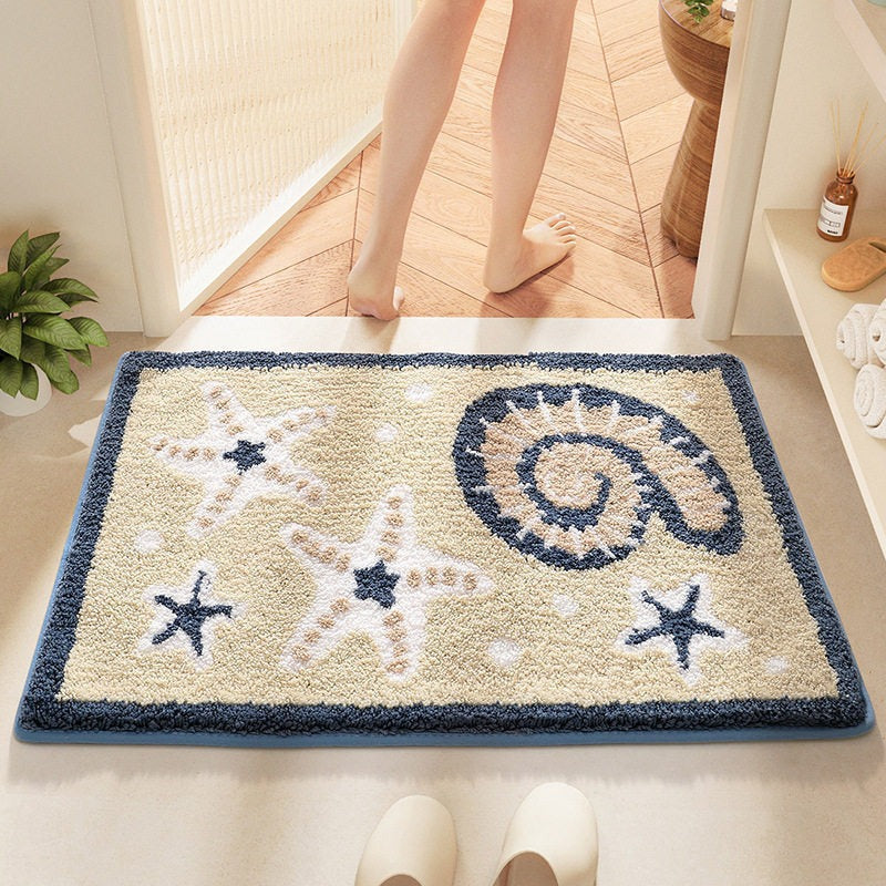 Maritim inspiriertes Baumwoll-Badezimmermatte