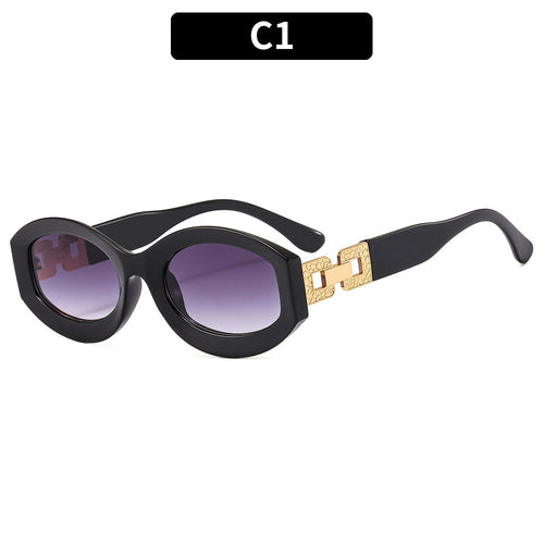 Oversized Cat-Eye Sonnenbrille mit eleganten goldenen Akzenten