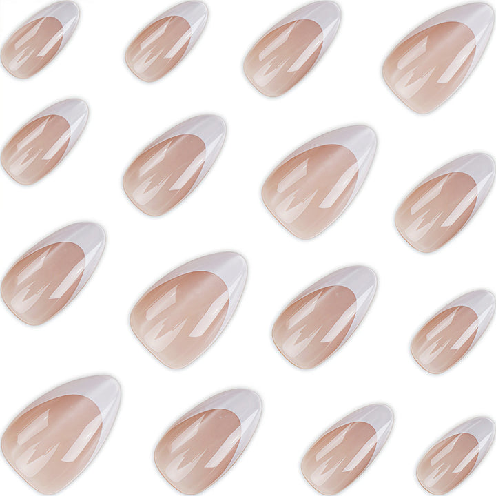 Elegante French Tip Press-On Nagelkunst Karnz