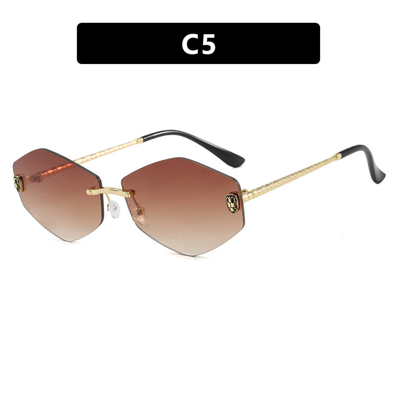 Damen geometrische Sonnenbrille im modernen Design mit elegantem Metallrahmen Karnz