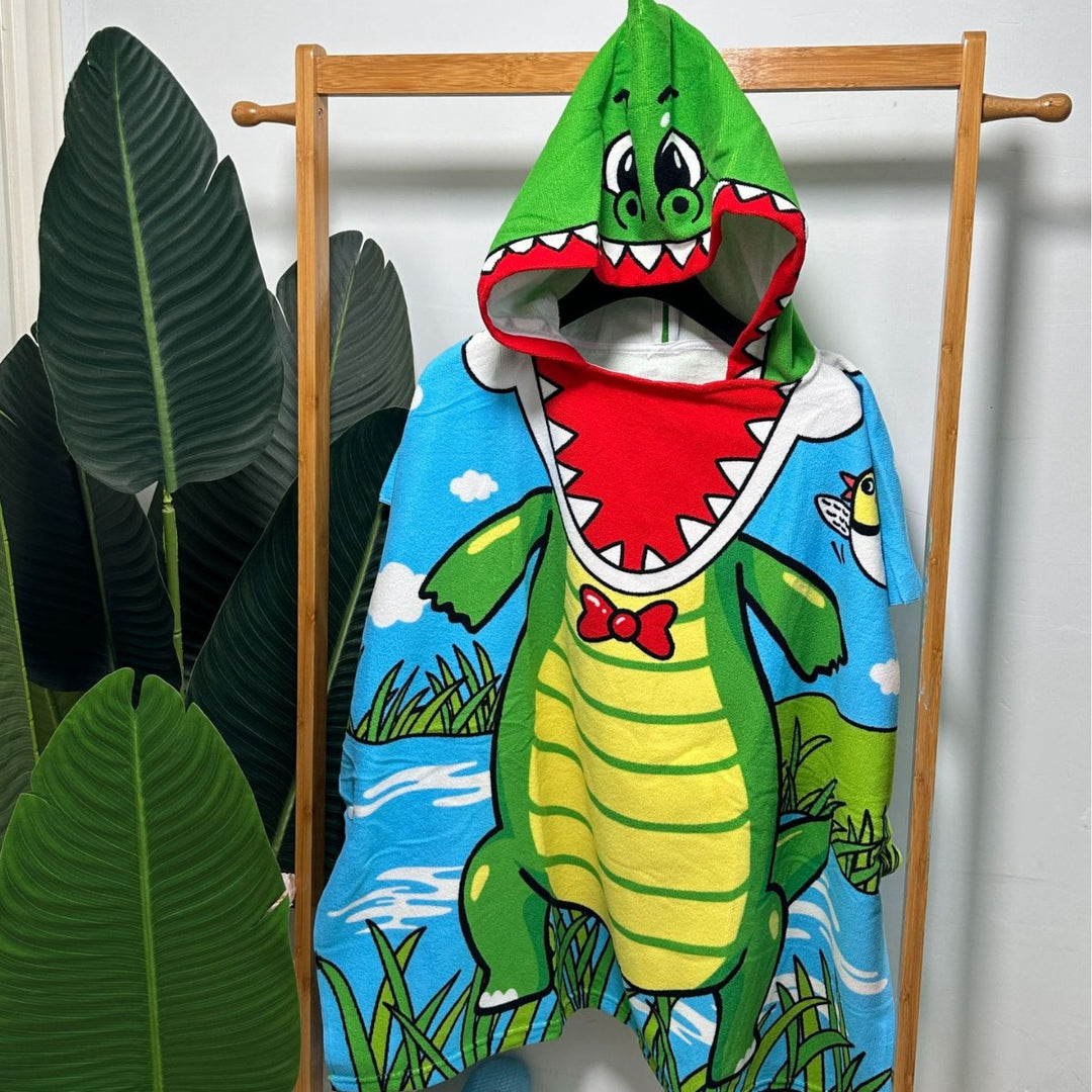Kinder Haifisch-Design Kapuzenhandtuch Poncho Karnz