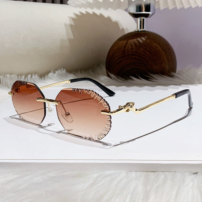 Damen extravagante Sonnenbrille mit blumenförmigem Design und hochwertigem UV-Schutz Karnz