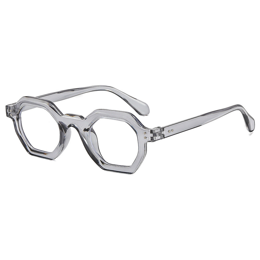 Damen oktagonale Sonnenbrille mit modischem Muster und UV-Schutz Karnz