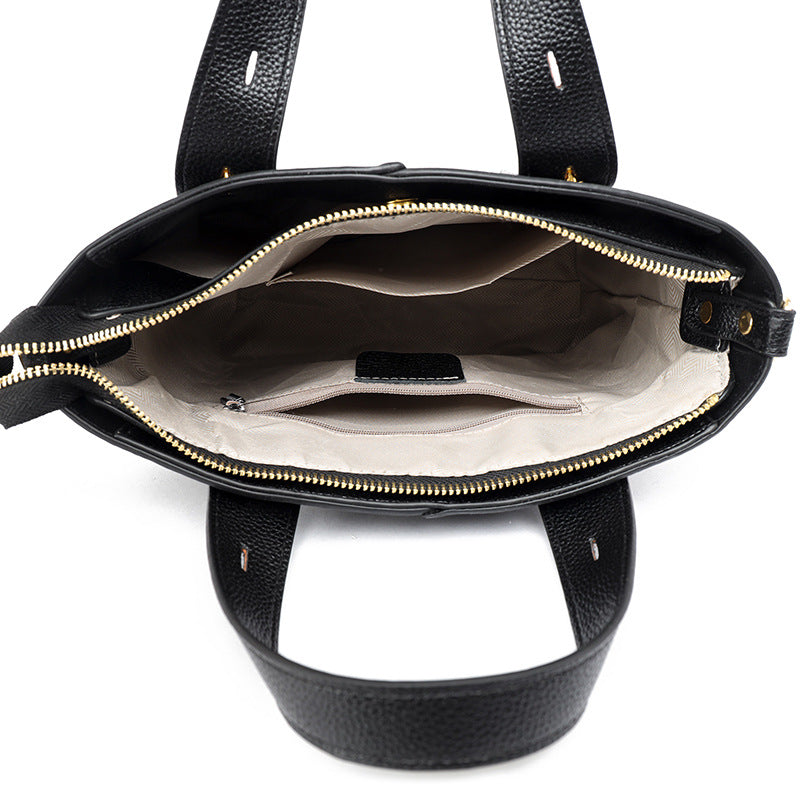 Texturiertes veganes Leder Mehrfach-Taschen Tote Karnz