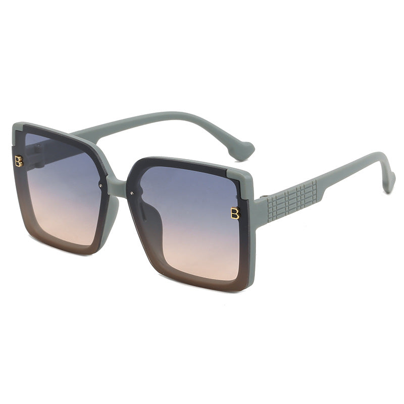 Damen modische quadratische Sonnenbrille mit strukturierter Bügelgestaltung Karnz