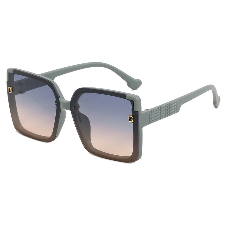 Damen modische quadratische Sonnenbrille mit strukturierter Bügelgestaltung Karnz