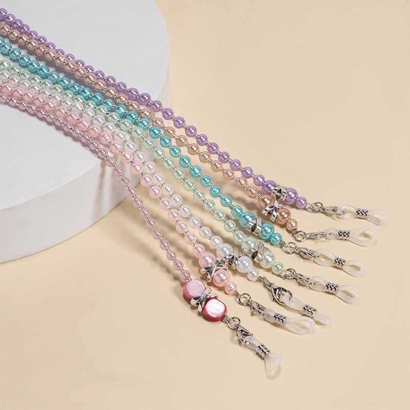 Elegante Kunstperlen Brillen Kette Karnz