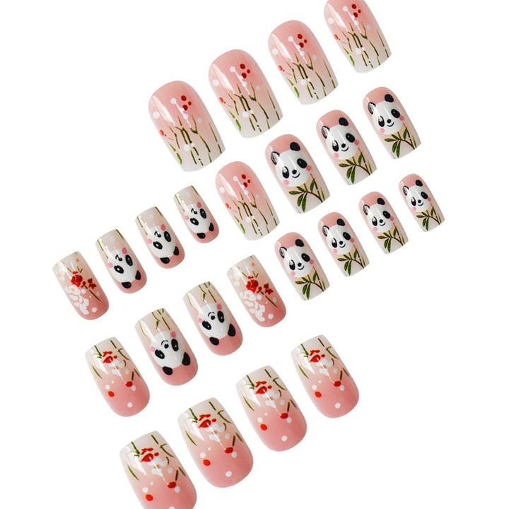 Panda-Themen Nagelkunstverlängerungen Karnz