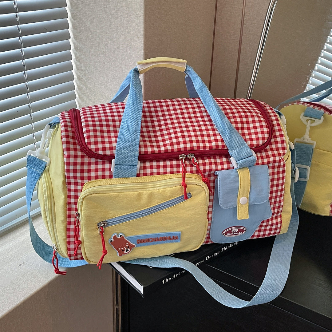Stilvolle Karomuster Duffle Bag