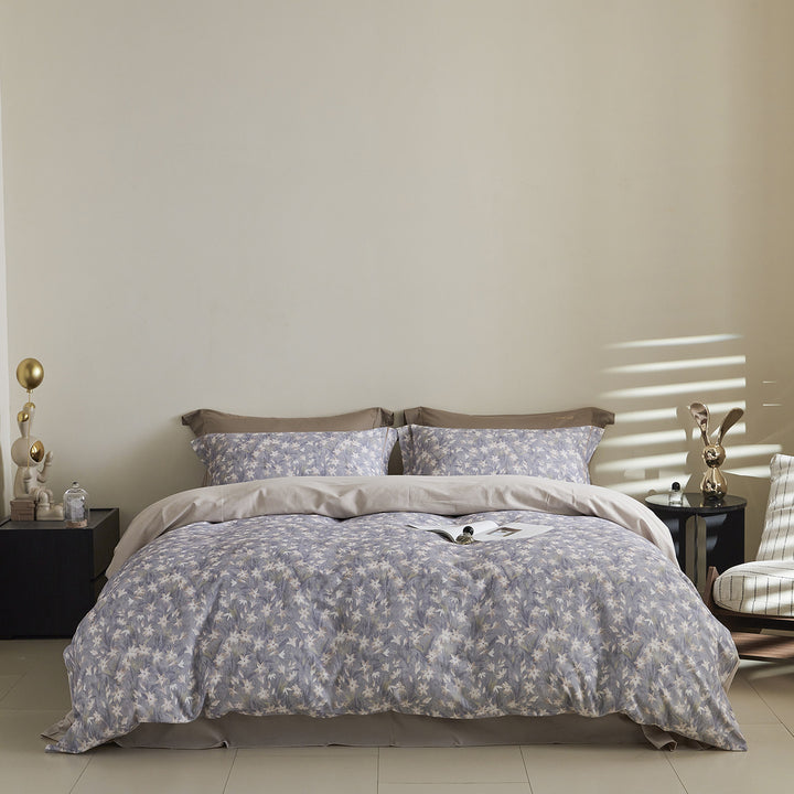 Ombre gestreiftes Baumwollsatin Bettbezug-Set