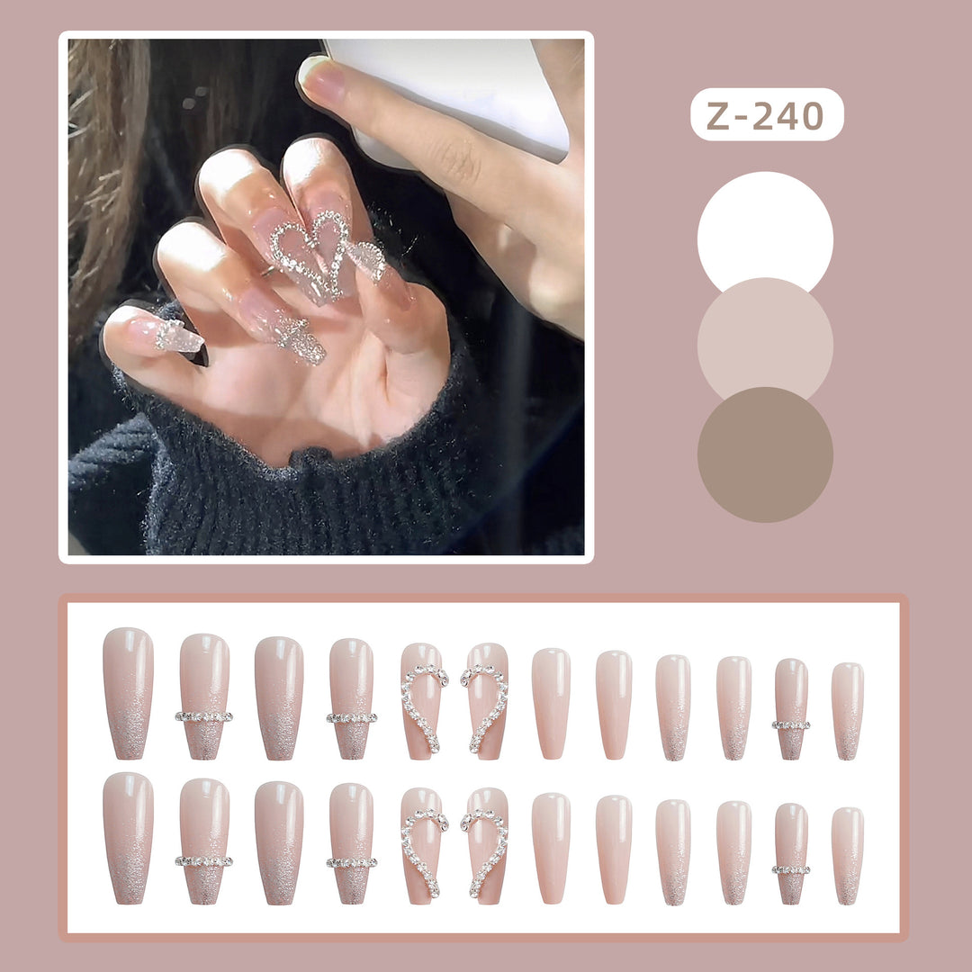 Rhinestone-beschichtet Press-On Nagelkunst Set Karnz 1790727345