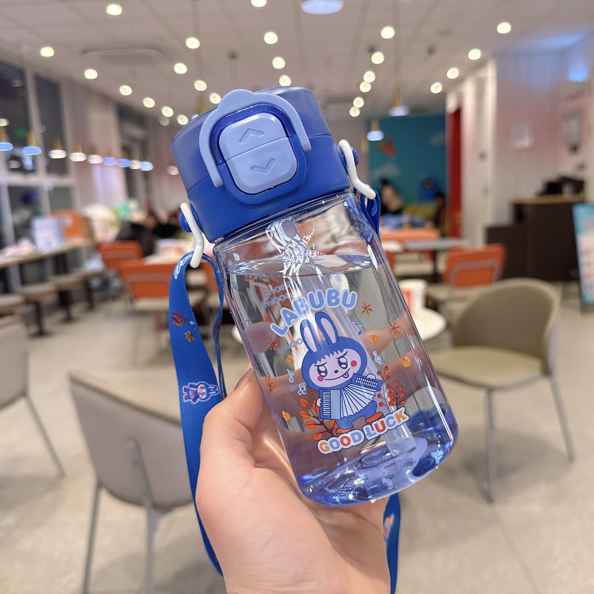 Damen Kindgerechte Wasserflasche mit praktischer Silikonschlaufe Karnz