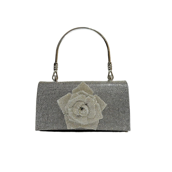 Rhinestone-besetzte florale Clutch