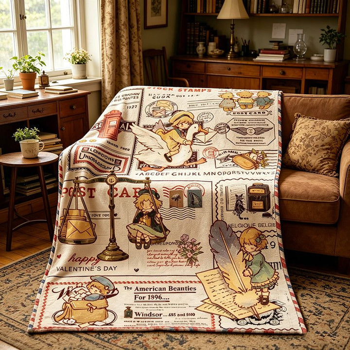 Gemütliche Vintage-Themen-Fleece-Decke Karnz