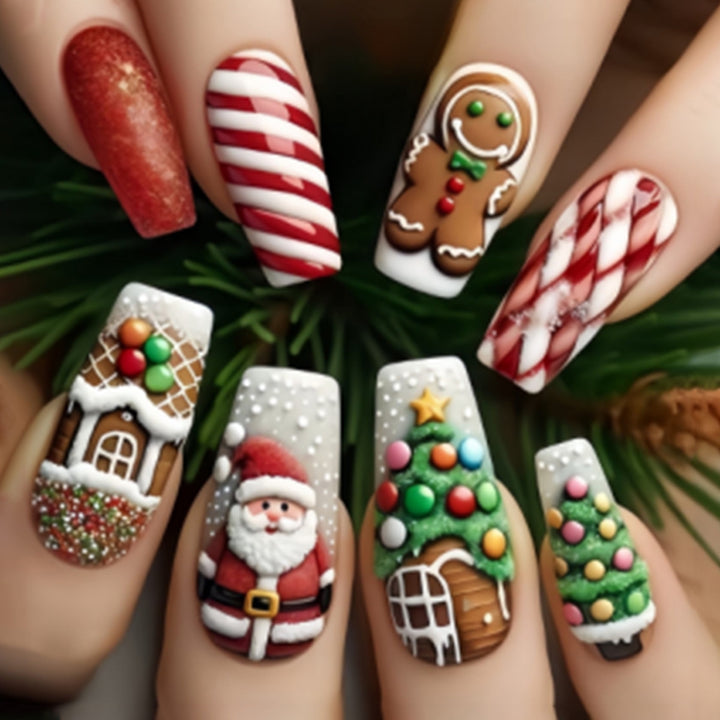 Kreatives Kunstnagelset mit Weihnachtsmotiven Karnz