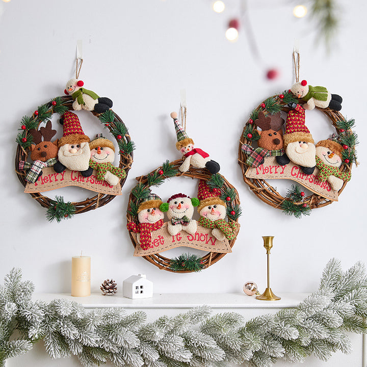Weihnachtskranz mit Lichtern Karnz