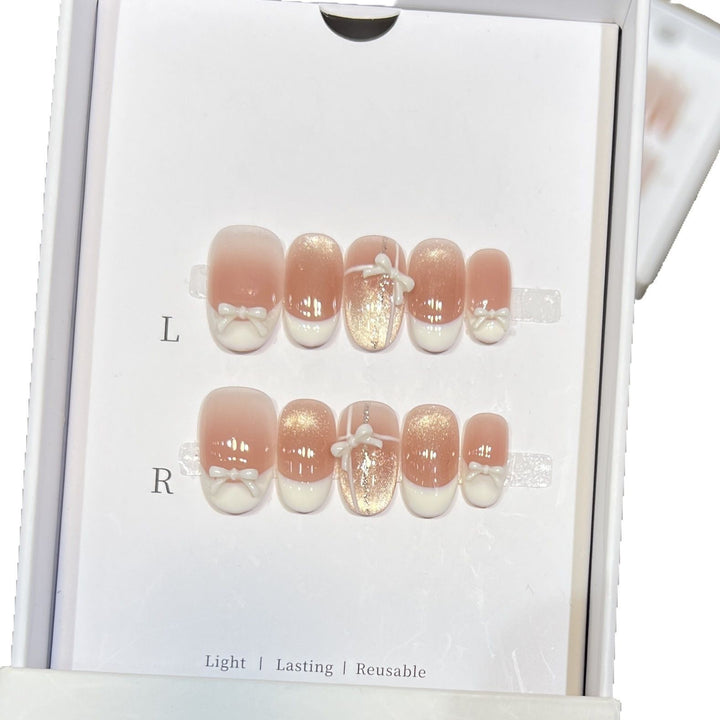 Elegantes wiederverwendbares Press-On Nagelset Karnz